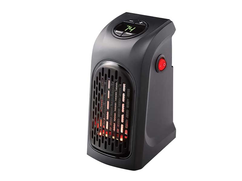 Negro Calefactor Portátil Handy Heater 1000W Bajo Consumo Temperatura Regulable Baño Casa Oficina Enchufe UE 