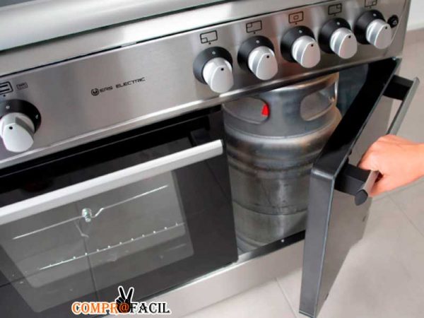 EAS ELECTRIC cocina gas 5 fuegos horno 122L inox 90cm EFG9H60X – Glovasol