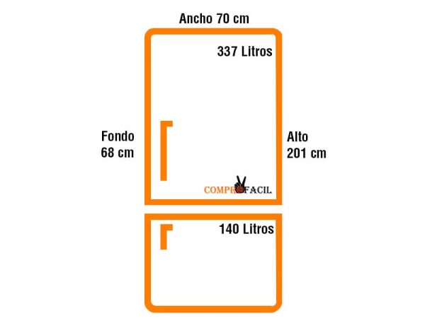FRIGORIFICO COMBI NO FROST 4 PUERTAS NEGRO ancho 70 cm HAIER HFW7720ENMB