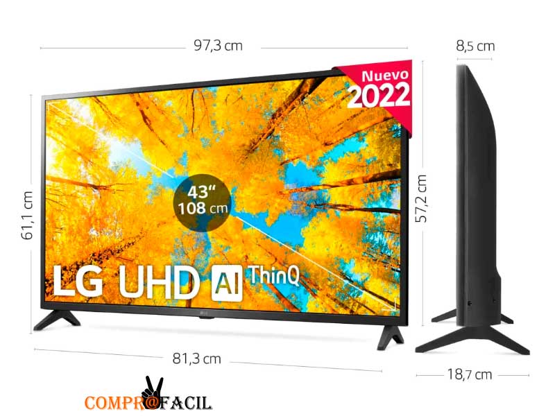 Televisor LG 43UQ75006LF - 43'', Smart TV, 4K - ComproFacil