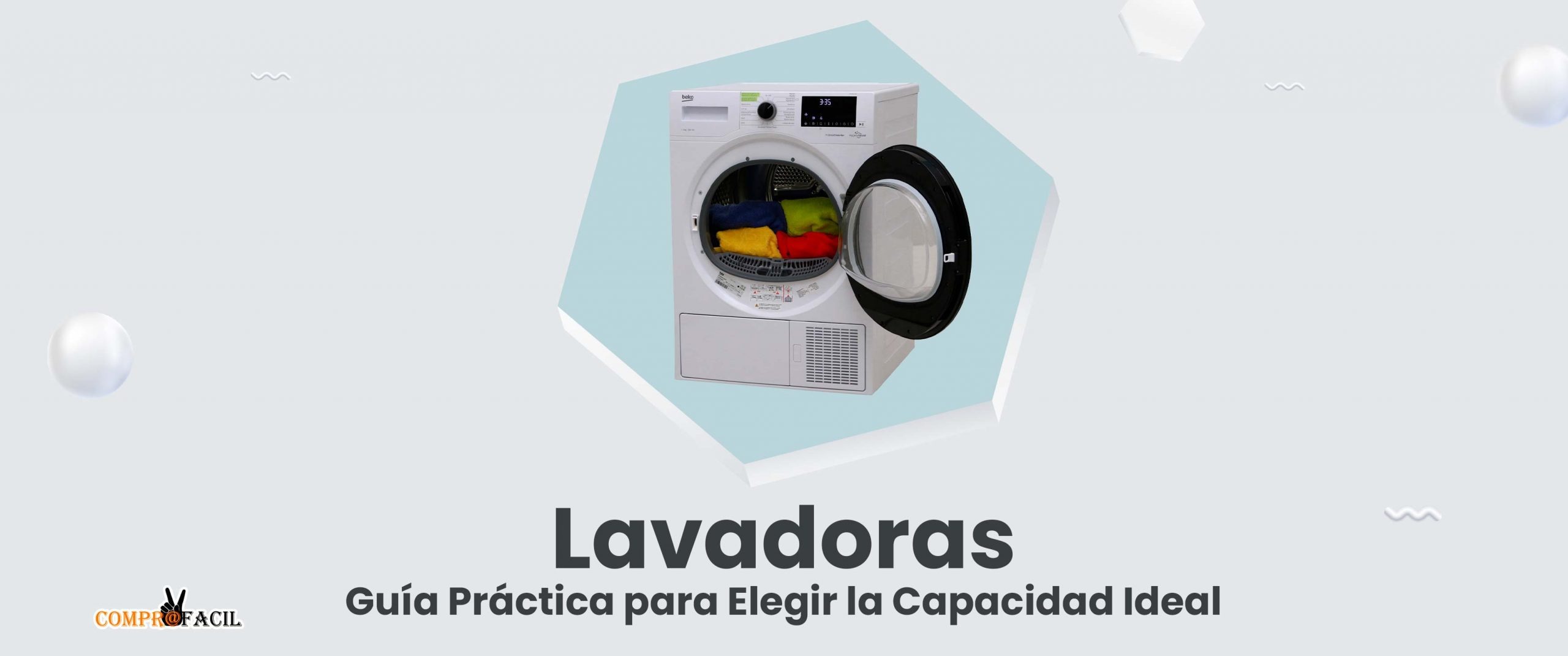 Guía de capacidad y tamaño de carga de lavadoras